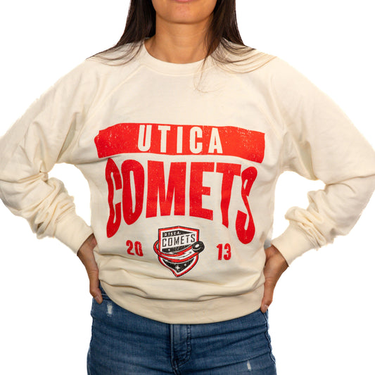 Utica Comets Unisex Bone 108 Stitches Collegiate Crewneck