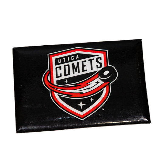 Utica Comets Novelty Black Wincraft Shield Logo Magnet
