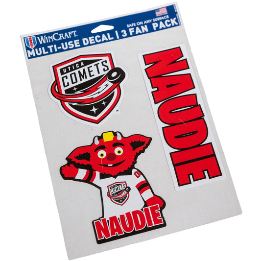 Utica Comets Novelty Wincraft Naudie Decal 3 Pack