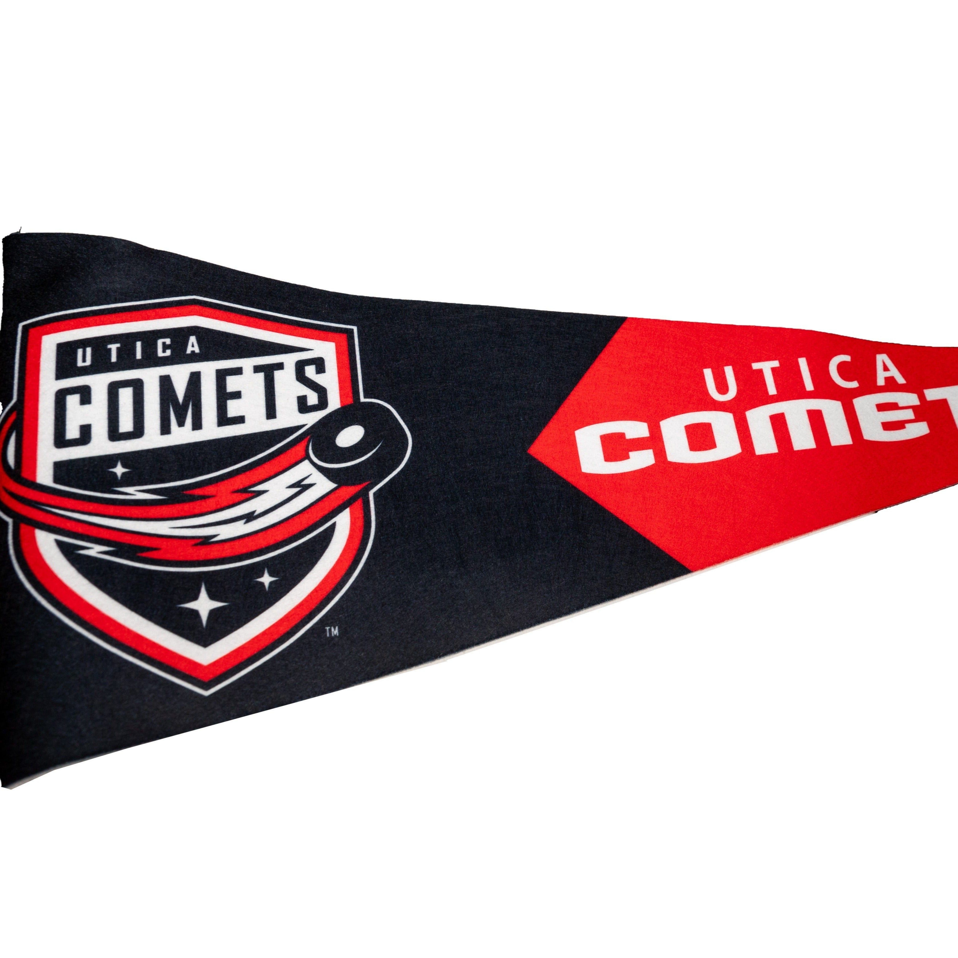 Utica Comets Novelty Black Wincraft Shield Logo Pennant – Utica Comets ...