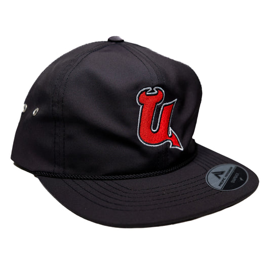 Utica Comets Black Pacific Headwear Rope Hat