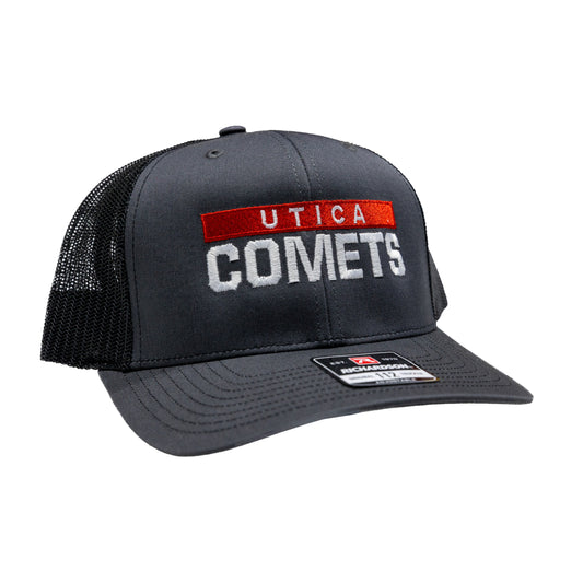 Utica Comets Grey Block Trucker Hat