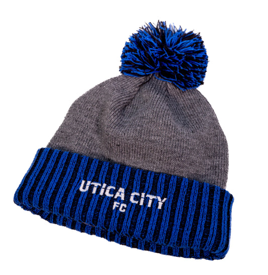 UCFC New Era Blue Cuff 'Utica City FC' Pom Knit Beanie